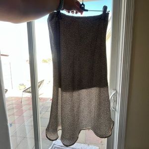 Sienna Sky Mid length see through skirt with built in slip